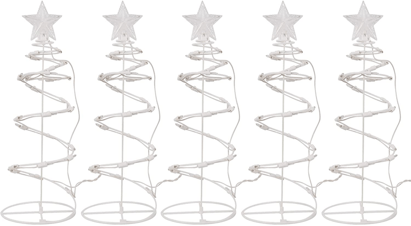 Twinkle Star 5 Pack Lighted Spiral Christmas Tree Decor with Clear 125 Count White Wire Incandescent Lights, 18 Inch Tall Xmas Trees Indoor or Outdoor Festive Holiday Decoration Home & Garden > Decor > Seasonal & Holiday Decorations& Garden > Decor > Seasonal & Holiday Decorations Twinkle Star   