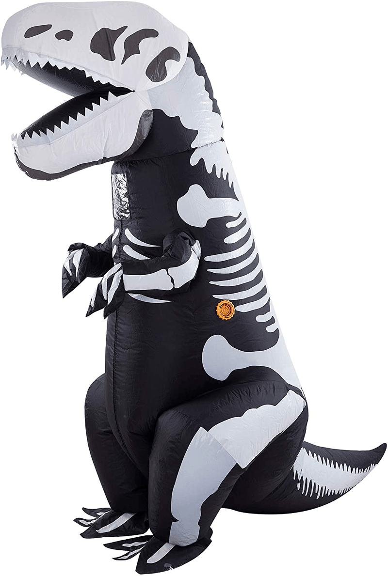 Twinkle Star 8.2FT Halloween Costume Adult Inflatable Skeleton Dinosaur, Tyrannosaurus T-Rex Halloween Decorations Party Fancy Dress Funny Cosplay Jumpsuit White Apparel & Accessories > Costumes & Accessories > Costumes Twinkle Star Default Title  