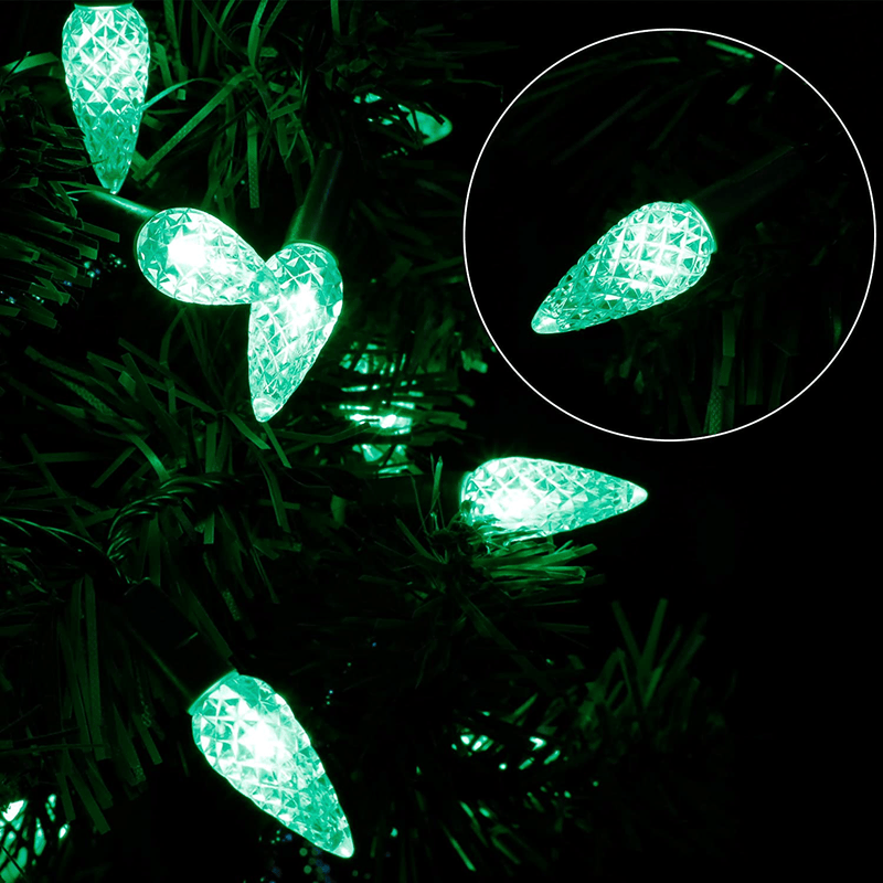 Twinkle Star C6 St Patricks Day String Lights, 100 LED 33Ft Fairy Lights with 29V Safe Adaptor, Indoor Outdoor Waterproof 8 Lighting Mode for Christmas Patio Xmas Tree Party Decor, Green Home & Garden > Decor > Seasonal & Holiday Decorations Twinkle Star   
