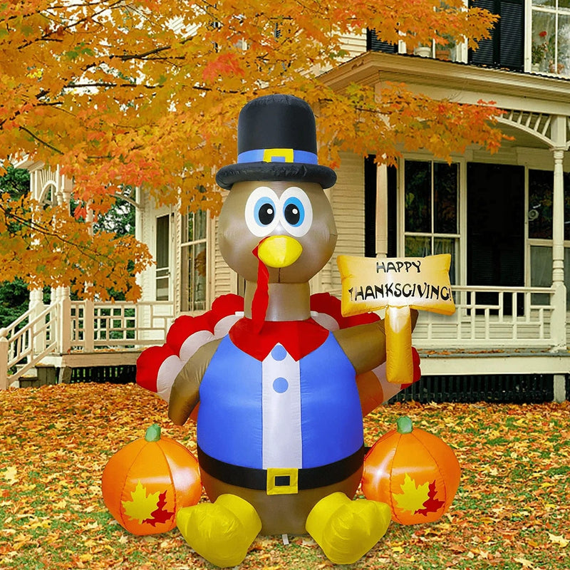 Twinkle Star Happy Thanksgiving Inflatable Turkey, 6 FT Lighted Blow Up Turkey with Pilgrim Hat, Indoor and Outdoor Thanksgivings Inflatables with Bright LED Lights, Autumn Holiday Yard Lawn Decor Home & Garden > Decor > Seasonal & Holiday Decorations& Garden > Decor > Seasonal & Holiday Decorations Twinkle Star   
