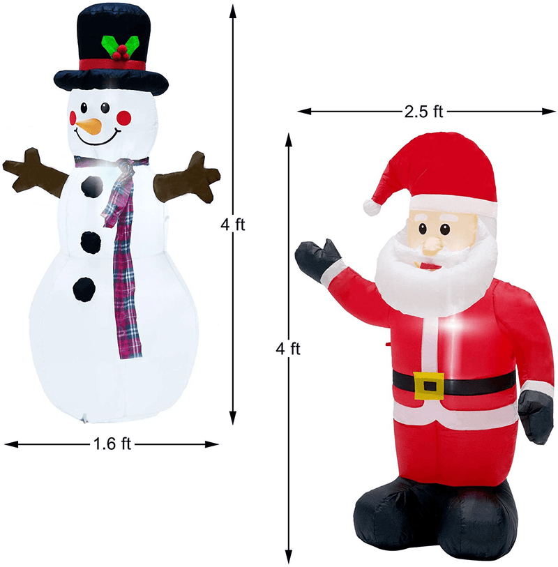 Twinkle Star Set of 2 Christmas Inflatables Lighted Santa Claus and Snowman, 4FT Blow Up Indoor Outdoor Xmas Decor Lawn Yard Garden Decorations Home & Garden > Decor > Seasonal & Holiday Decorations& Garden > Decor > Seasonal & Holiday Decorations Twinkle Star   