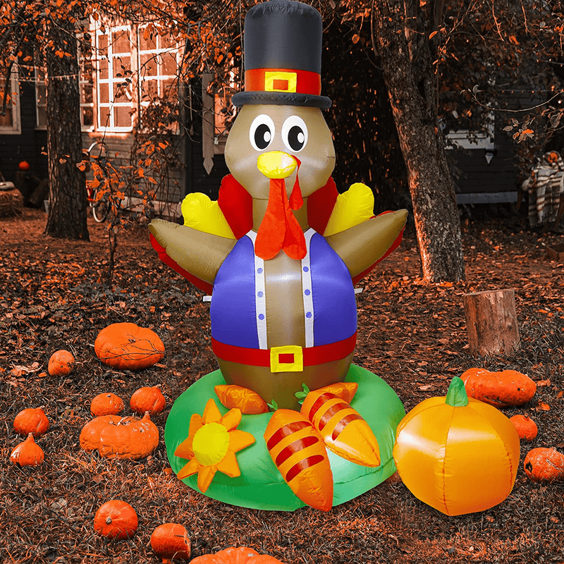 Twinkle Star Thanksgiving Day Inflatable Turkey, 6 FT Lighted Blow Up Turkey with Pilgrim Hat, Indoor and Outdoor Thanksgivings Inflatables with Bright LED Lights, Autumn Holiday Yard Lawn Decor Home & Garden > Decor > Seasonal & Holiday Decorations& Garden > Decor > Seasonal & Holiday Decorations Twinkle Star   