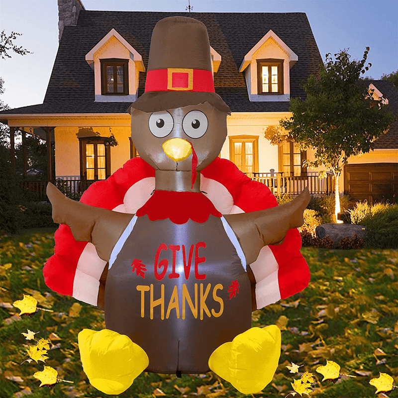 Twinkle Star Thanksgiving Decorations Inflatable Lighted Turkey, 6FT Blow up Turkey Happy Thanksgiving, Thanksgiving Inflatables with LED Lights Yard Lawn Decor Display Autumn Fall Outdoor Decor Home & Garden > Decor > Seasonal & Holiday Decorations& Garden > Decor > Seasonal & Holiday Decorations Twinkle Star   