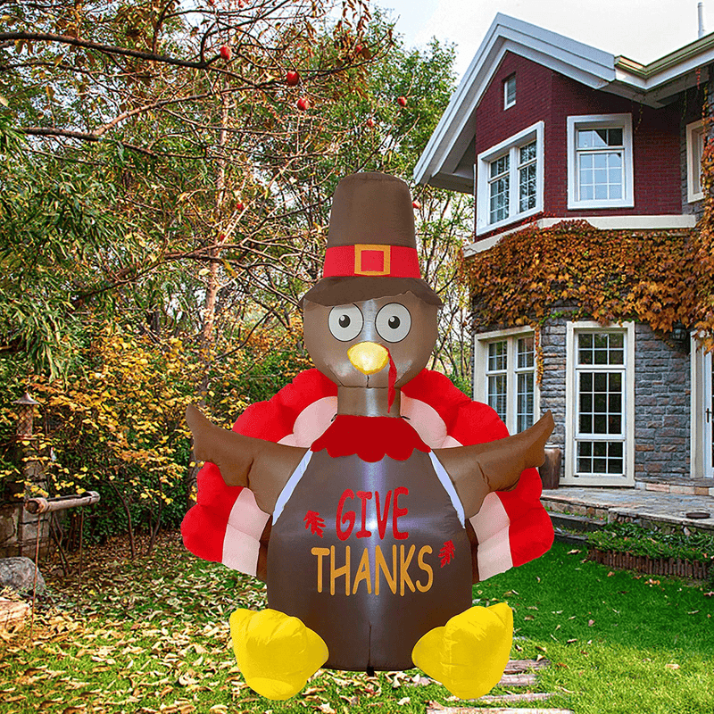 Twinkle Star Thanksgiving Decorations Inflatable Lighted Turkey, 6FT Blow up Turkey Happy Thanksgiving, Thanksgiving Inflatables with LED Lights Yard Lawn Decor Display Autumn Fall Outdoor Decor Home & Garden > Decor > Seasonal & Holiday Decorations& Garden > Decor > Seasonal & Holiday Decorations Twinkle Star   