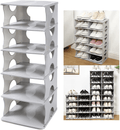 TXALWIQ 6-Tier Shoe Rack Shoe Slots Organizer, Stackable Shoe Storage Organizer for Bedroom & Entryway, Adjustable Shoe Rack, Space Saver Shoe Organizer Shelf, Easy Assembly and Clean,Grey Furniture > Cabinets & Storage > Armoires & Wardrobes TXALWIQ Grey  