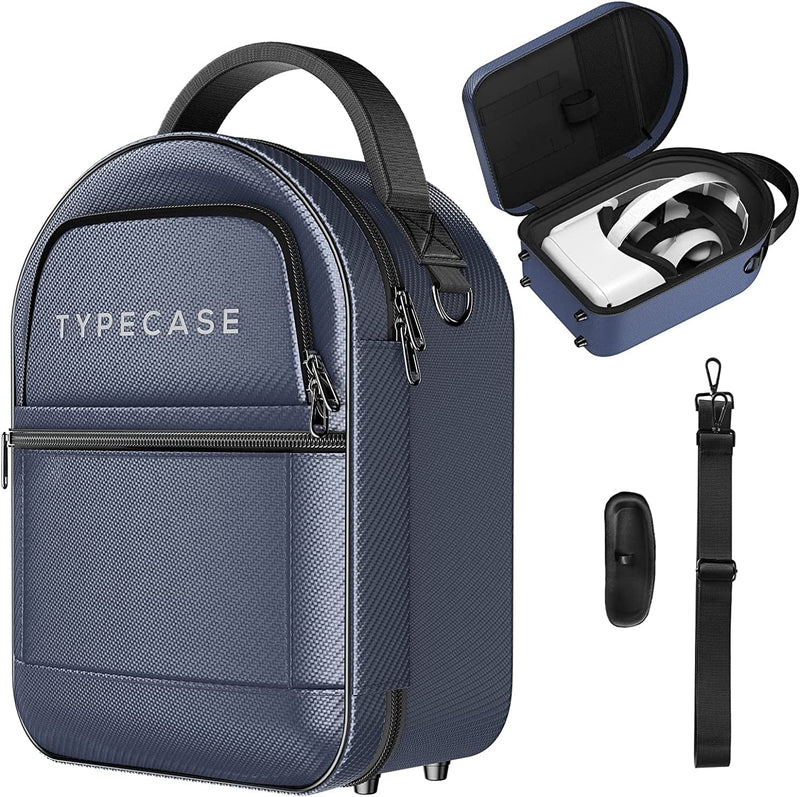 Typecase Carrying Case for Oculus Quest 2, Elite Strap & Quest 2 Accessories - Holds Controllers, Battery Packs, Link Cables & Face Covers - Protective Travel Case Compatible with Meta Quest 2 (Gray) Sporting Goods > Outdoor Recreation > Winter Sports & Activities typecase Blue  