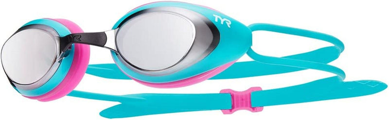 TYR Adult Blackhawk Racing Mirrored Swim Goggles Sporting Goods > Outdoor Recreation > Boating & Water Sports > Swimming > Swim Goggles & Masks TYR Silver Turquoise Pink One Size 