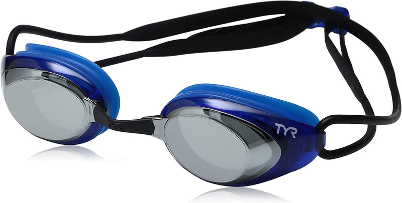 TYR Adult Blackhawk Racing Mirrored Swim Goggles Sporting Goods > Outdoor Recreation > Boating & Water Sports > Swimming > Swim Goggles & Masks TYR Silver/Blue/Black One Size 