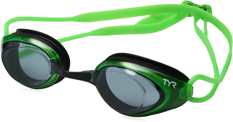 TYR Adult Blackhawk Racing Swim Goggles Sporting Goods > Outdoor Recreation > Boating & Water Sports > Swimming > Swim Goggles & Masks TYRA9 Smoke/Fluro Green/Black One Size 