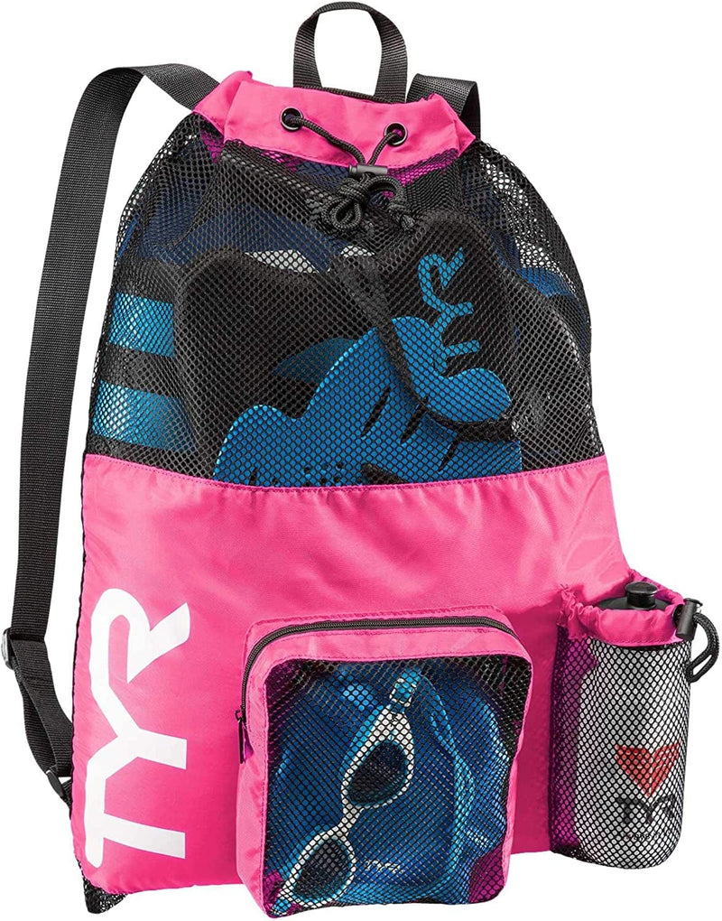 TYR Big Mesh Mummy Backpack for Swim, Gym and Workout Gear Sporting Goods > Outdoor Recreation > Winter Sports & Activities TYR Pink  