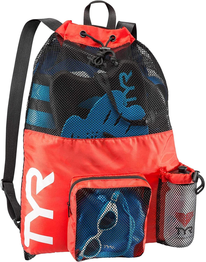 TYR Big Mesh Mummy Backpack for Swim, Gym and Workout Gear Sporting Goods > Outdoor Recreation > Winter Sports & Activities TYR Red  