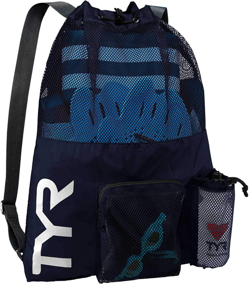 TYR Big Mesh Mummy Backpack for Swim, Gym and Workout Gear Sporting Goods > Outdoor Recreation > Winter Sports & Activities TYR Navy  