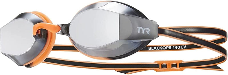 TYR Blackops 140 EV Racing Goggles Mirrored Nano Fit Sporting Goods > Outdoor Recreation > Boating & Water Sports > Swimming > Swim Goggles & Masks TYR Silver/Orange/Black  