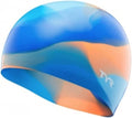 TYR Unisex-Child Junior Tie Dye Swim Cap Sporting Goods > Outdoor Recreation > Boating & Water Sports > Swimming > Swim Caps TYR Blue/Orange One Size 