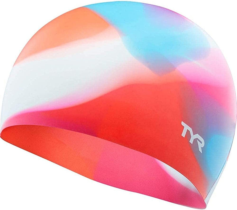 TYR Unisex-Child Junior Tie Dye Swim Cap Sporting Goods > Outdoor Recreation > Boating & Water Sports > Swimming > Swim Caps TYR Pink/Blue One Size 