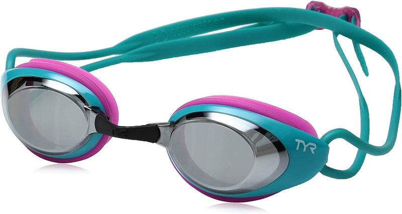 TYR Women'S Blackhawk Racing Mirrored Swim Goggles Sporting Goods > Outdoor Recreation > Boating & Water Sports > Swimming > Swim Goggles & Masks TYR Silver/Turquoise/Pink  