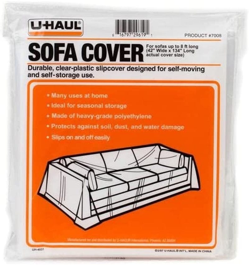U-Haul Moving & Storage Sofa Cover (Fits Sofas up to 8' Long) - Water Resistant Plastic Sheet Couch Protection - 42" X 134" Home & Garden > Decor > Chair & Sofa Cushions U-Haul   