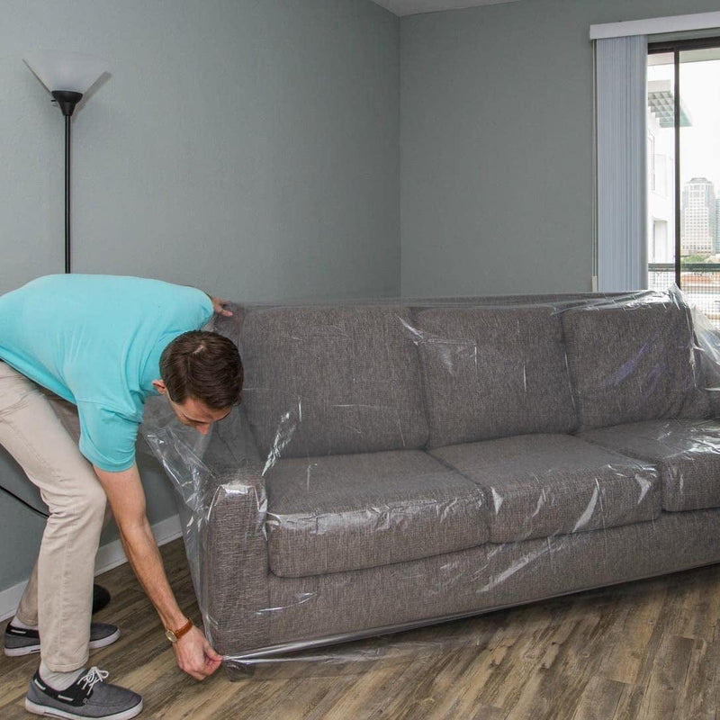 U-Haul Moving & Storage Sofa Cover (Fits Sofas up to 8' Long) - Water Resistant Plastic Sheet Couch Protection - 42" X 134" Home & Garden > Decor > Chair & Sofa Cushions U-Haul   