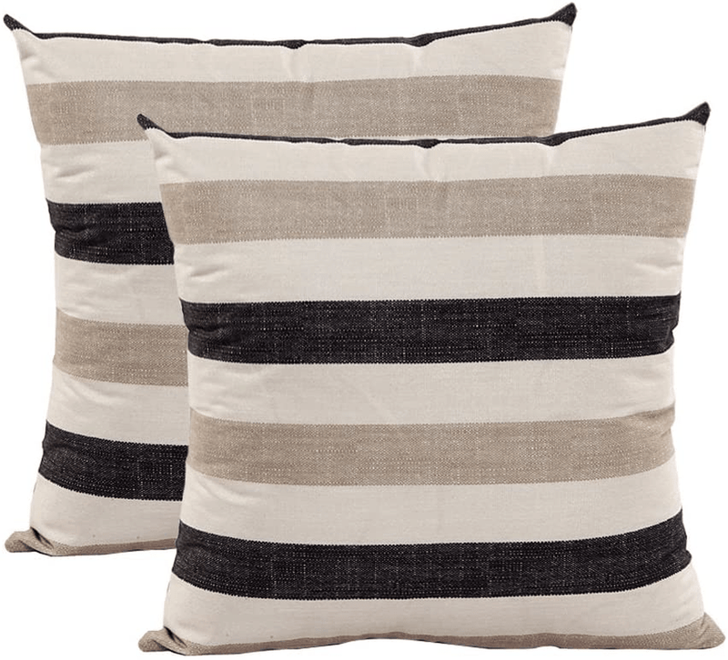 U-LOVE 2PACK Stripe Throw Pillow Cases Supersoft Square Decorative Cushion Covers 18 X 18 Inches (Stripe 001) Home & Garden > Decor > Chair & Sofa Cushions U-LOVE   