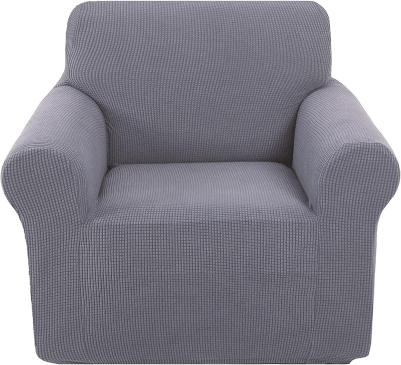 U-Nice Home Recliner Chair Covers Sofa Covers for 1 Cushion Couch Slipcover with Elastic Bottom for Dogs, Spandex Jacquard Soft Fabric (Armchair, Grey) Home & Garden > Decor > Chair & Sofa Cushions U-NICE HOME Grey Chair 