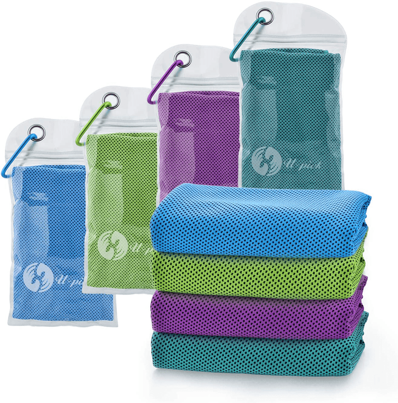 U-pick 4 Packs Cooling Towel (40"x 12"),Ice Towel,Microfiber Towel,Soft Breathable Chilly Towel for Yoga,Sport,Gym,Workout,Camping,Fitness,Running,Workout & More Activities Sporting Goods > Outdoor Recreation > Winter Sports & Activities CM Ltd Co. Blue/Green/Purple/Lake Blue  