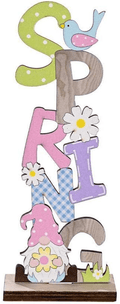U&S Easter Table Decorations Wooden Centerpiece Signs Easter Bunny Spring Gnome Ornament Dining Room Tabletop Decoration Easter Party Décor Indoor Outdoor Garden Yard Lawn Party Supplies Home & Garden > Decor > Seasonal & Holiday Decorations U&S Spring  