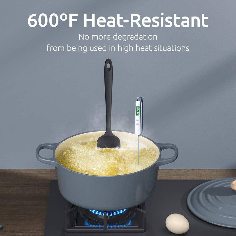 U-Taste Silicone Spatula Set with 600 Degrees Fahrenheit Heat Resistant (Black) Home & Garden > Kitchen & Dining > Kitchen Tools & Utensils U-Taste   