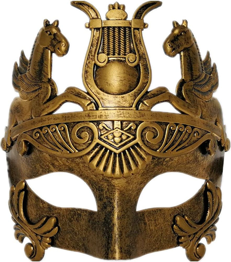 Ubauta Masculine Greek & Roman Soldier Masquerade Mask for Men Venetian Mask Home & Garden > Decor > Artwork > Posters, Prints, & Visual Artwork Ubauta Gold Roman Mask  