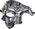 Ubauta Steampunk Metal Cyborg Venetian Mask, Masquerade Mask for Halloween Costume Party/Phantom of the Opera/Mardi Gras Ball Home & Garden > Decor > Artwork > Posters, Prints, & Visual Artwork Ubauta Silver Punk Half Face Mask  