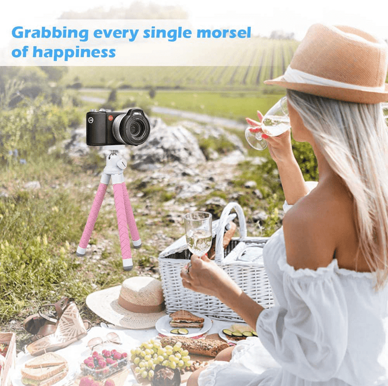 UBeesize Phone Tripod, Portable and Flexible Tripod with Wireless Remote and Universal Clip, Compatible with All Cell Phones/ Cameras, Cell Phone Tripod Stand for Video Recording(Pink) Cameras & Optics > Camera & Optic Accessories > Camera Parts & Accessories UBeesize   