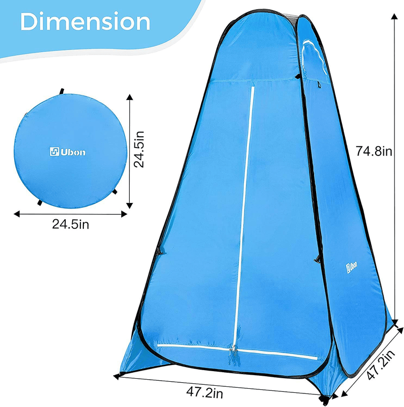 Ubon 6.56 FT Pop up Changing Shower Tent Privacy Shelter Tent Lightweight Beach Tent with Sun Protection, Camp Toilet Rain Shelter for Camping with Carry Bag Sporting Goods > Outdoor Recreation > Camping & Hiking > Portable Toilets & Showers Ubon   