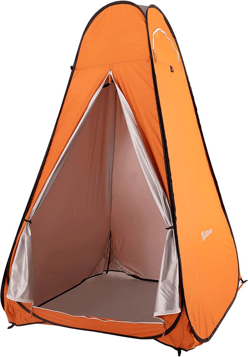 Ubon 6.56 FT Pop up Changing Shower Tent Privacy Shelter Tent Lightweight Beach Tent with Sun Protection, Camp Toilet Rain Shelter for Camping with Carry Bag Sporting Goods > Outdoor Recreation > Camping & Hiking > Portable Toilets & Showers Ubon Orange 1 P 