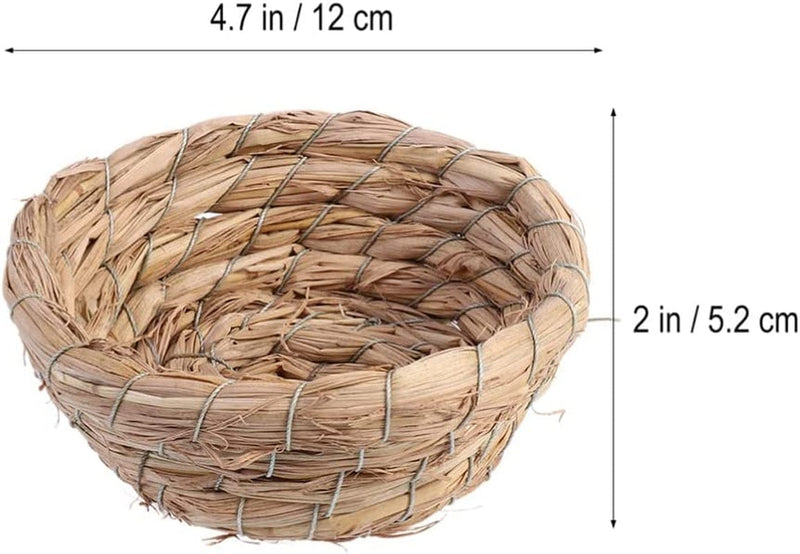 UEETEK 5Pcs Bird Natural Woven Grass Hut Nest- Small Animal Handmade Craft Straw Bed House, Bird Cage Accessories for Parakeets and Other Small Birds Animals & Pet Supplies > Pet Supplies > Bird Supplies > Bird Cages & Stands UEETEK   