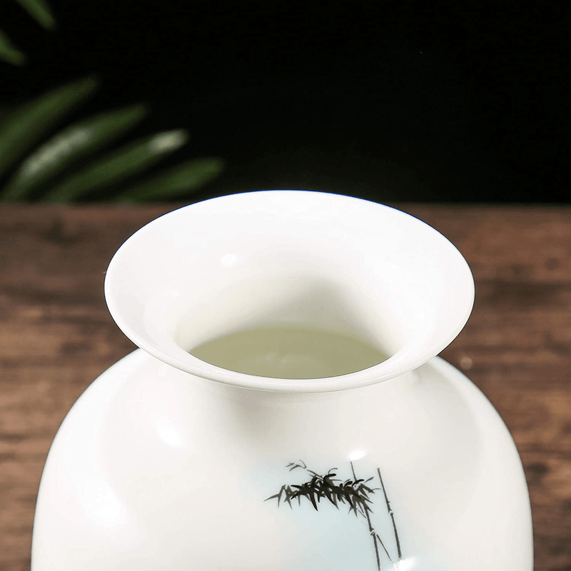ufengke Chinese Retro White Porcelain Ceramic Vase with Base, Beauty Painting, Art Home Decoration, Type A Home & Garden > Decor > Vases ufengke   
