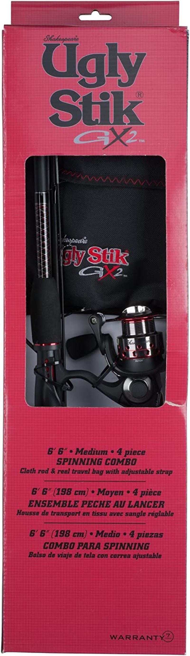 Ugly Stik GX2 Spinning Reel and Fishing Rod Combo Sporting Goods > Outdoor Recreation > Fishing > Fishing Rods Pure Fishing 30 Size Reel - 6' - Medium - 2pc - Ladies  