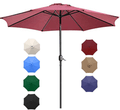UHINOOS 9FT Patio Umbrella, Outdoor Umbrella with Crank and 8 Ribs, Polyester Aluminum Alloy Pole Tilt Button Outside Table Umbrella, Fade Resistant Water Proof Patio Table Umbrella (Green) Home & Garden > Lawn & Garden > Outdoor Living > Outdoor Umbrella & Sunshade Accessories UHINOOS Wine  