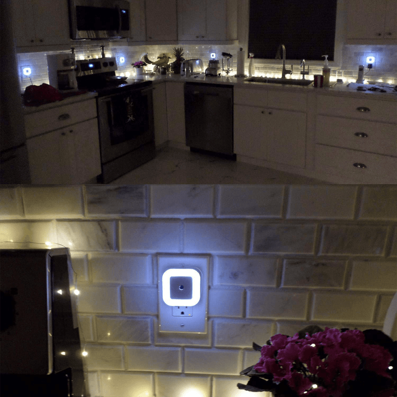 Uigos LED Night Light Lamp with Smart Sensor Dusk to Dawn Sensor, Daylight White, 0.5W Plug-in, 6-Pack