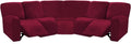 ULTICOR 7-Piece L Shape Sectional Recliner Sofa Covers, Velvet Stretch Reclining Couch Covers for Reclining L Shape Sofa, Thick, Soft, Washable (Light Gray, L Shape 5 Seat Recliner Cover) Home & Garden > Decor > Chair & Sofa Cushions ULTICOR Wine - Burgundy L Shape 5 Seat Recliner Cover 