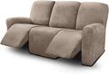 ULTICOR 8-Pieces Recliner Sofa Covers Velvet Stretch Reclining Couch Covers for 3 Cushion Reclining Sofa Slipcovers Furniture Covers Thick Soft Washable (Dark Gray) Home & Garden > Decor > Chair & Sofa Cushions ULTICOR Taupe  