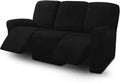ULTICOR 8-Pieces Recliner Sofa Covers Velvet Stretch Reclining Couch Covers for 3 Cushion Reclining Sofa Slipcovers Furniture Covers Thick Soft Washable (Dark Gray) Home & Garden > Decor > Chair & Sofa Cushions ULTICOR Black  