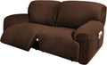 ULTICOR Extra Wide 75" - 100", Reclining 2 Seater Sofa, Extra Wide Reclining Love Seat Slipcover, 6-Piece Velvet Stretch, Reclining Sofa Covers, Thick, Soft, Washable (Chocolate)