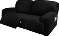 ULTICOR Extra Wide 75" - 100", Reclining 2 Seater Sofa, Extra Wide Reclining Love Seat Slipcover, 6-Piece Velvet Stretch, Reclining Sofa Covers, Thick, Soft, Washable (Chocolate) Home & Garden > Decor > Chair & Sofa Cushions ULTICOR Black  