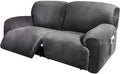 ULTICOR Extra Wide 75" - 100", Reclining 2 Seater Sofa, Extra Wide Reclining Love Seat Slipcover, 6-Piece Velvet Stretch, Reclining Sofa Covers, Thick, Soft, Washable (Chocolate)