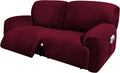 ULTICOR Extra Wide 75" - 100", Reclining 2 Seater Sofa, Extra Wide Reclining Love Seat Slipcover, 6-Piece Velvet Stretch, Reclining Sofa Covers, Thick, Soft, Washable (Chocolate) Home & Garden > Decor > Chair & Sofa Cushions ULTICOR Burgundy - Wine  