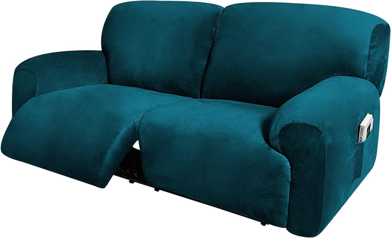 ULTICOR Extra Wide 75" - 100", Reclining 2 Seater Sofa, Extra Wide Reclining Love Seat Slipcover, 6-Piece Velvet Stretch, Reclining Sofa Covers, Thick, Soft, Washable (Chocolate) Home & Garden > Decor > Chair & Sofa Cushions ULTICOR Deep Teal  