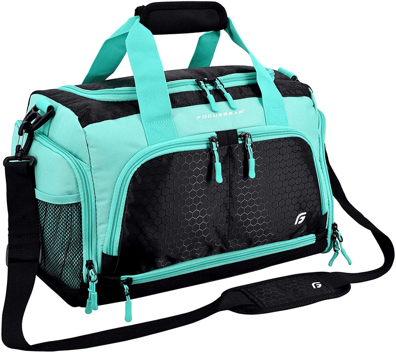 Ultimate Gym Bag 2.0: The Durable Crowdsource Designed Duffel Bag with 10 Optimal Compartments Including Water Resistant Pouch (Black, Medium (20")) Home & Garden > Household Supplies > Storage & Organization FocusGear Teal Small (15") 
