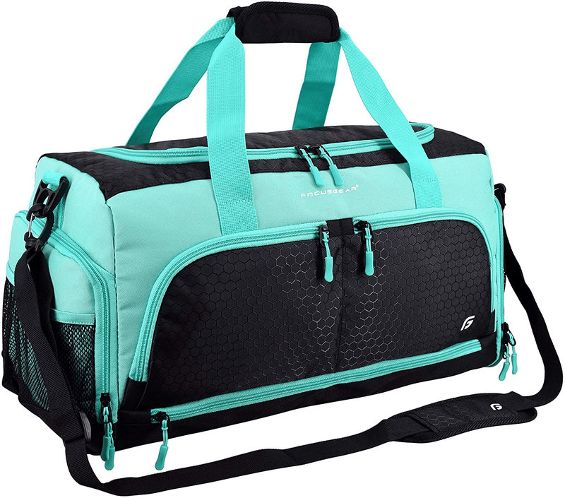 Ultimate Gym Bag 2.0: The Durable Crowdsource Designed Duffel Bag with 10 Optimal Compartments Including Water Resistant Pouch (Black, Medium (20")) Home & Garden > Household Supplies > Storage & Organization FocusGear Teal Medium (20") 