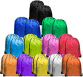 Ultraoutlet 24 Pack Nylon Drawstring Backpack Cinch Sacks Goodie Bags in Bulk for Soccer Kids Men Women Gym Sack Multi Colors Home & Garden > Household Supplies > Storage & Organization UltraOutlet Multicolor Black  