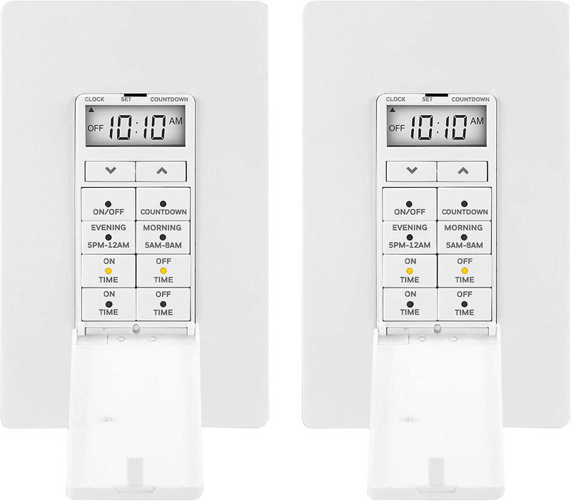 UltraPro 24-Hour Digital in-Wall, Easy-to-Program Timer, Daily presets, to-The-Minute Countdown, ON/Off Override Button, Automatic Lighting Schedule – 40955, 1 Pack, White Home & Garden > Lighting Accessories > Lighting Timers UltraPro 24-Hour  