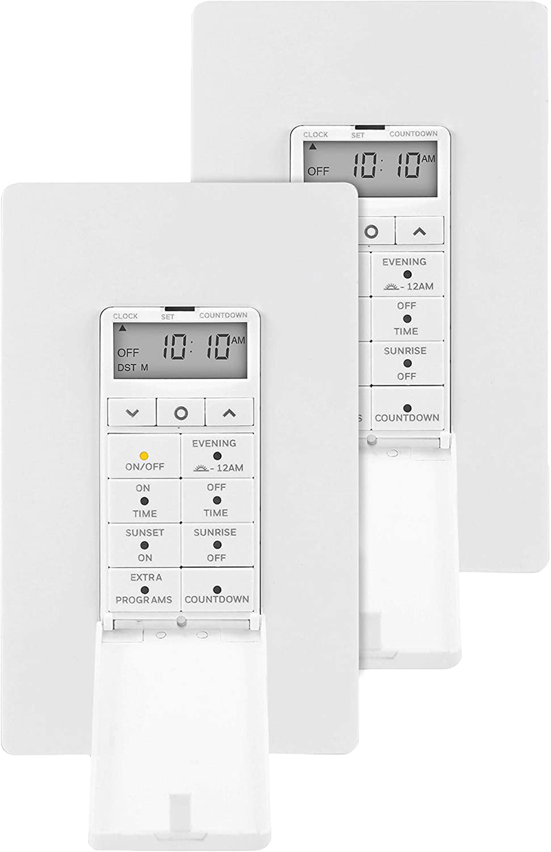 UltraPro Daysmart 7-Day In-Wall Digital Timer Switch, Presets/Countdown, Programmable Settings, Override, Sunrise/Sunset, Ideal for Indoor, Porch, Seasonal Lighting, LED, 40954 , White Home & Garden > Lighting Accessories > Lighting Timers UltraPro Daysmart 7-Day | 2 Pack  